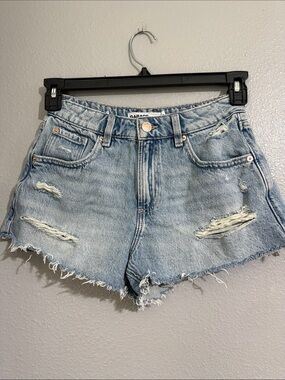 Garage Light Blue Distressed Denim Jean Shorts